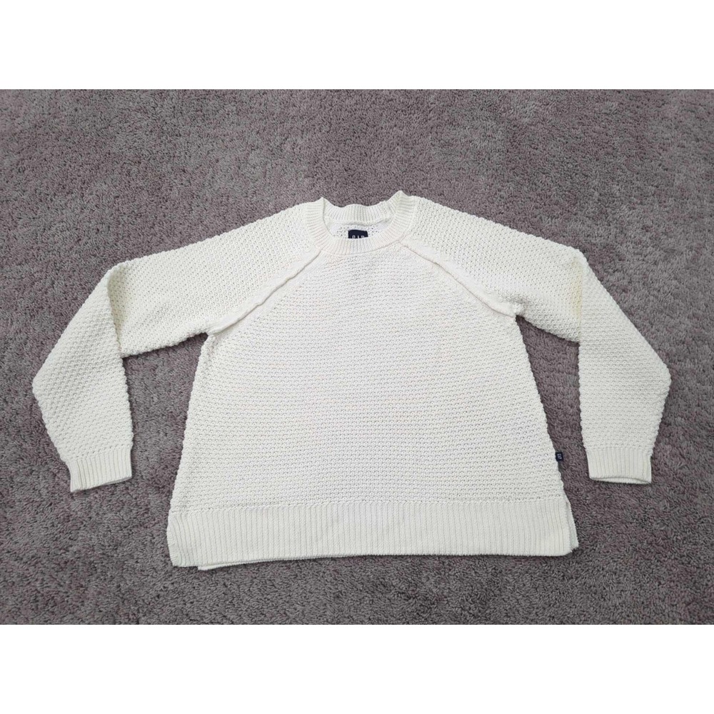 Gap Sweater Womens Medium Ivory Pullover Raglan Long Sleeve Chunky Knit